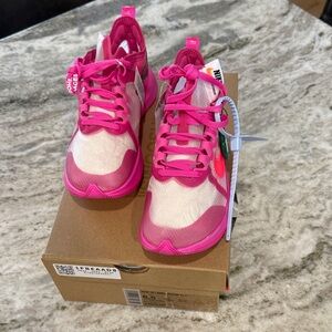 Nike Pink and White Off-White Sneakers zoom fly